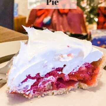 This vibrant Christmas cherry pie is not only bright and festive, it's totally delicious! Anyone can make this easy holiday pie recipe because it's made with simple ingredients and there's no baking involved! It's guaranteed to become a family favorite!