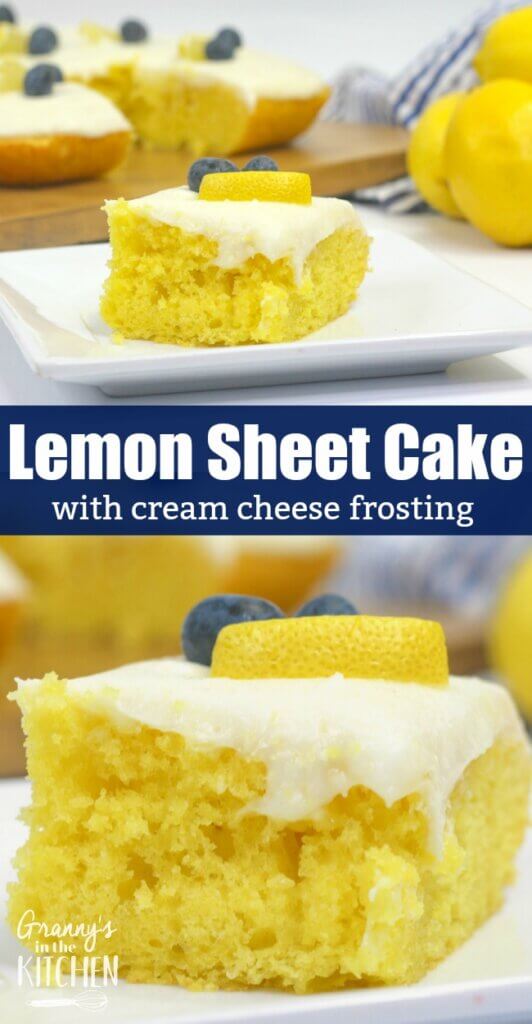 If you love lemons, then this is the dessert for you! This classic lemon sheet cake recipe is delicious AND easy to make -- it's almost foolproof! We started with a soft and fluffy lemon buttermilk sheet cake and topped it with just the right amount of luscious cream cheese frosting. It's the perfect dessert for summer potlucks and guaranteed to be a crowd-pleaser!