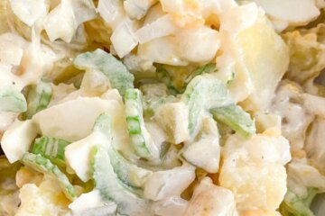 homemade potato salad with celery