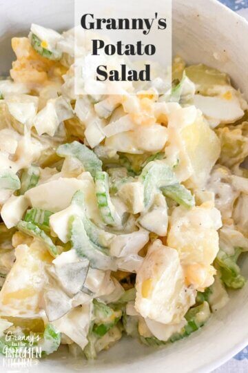 homemade potato salad with celery