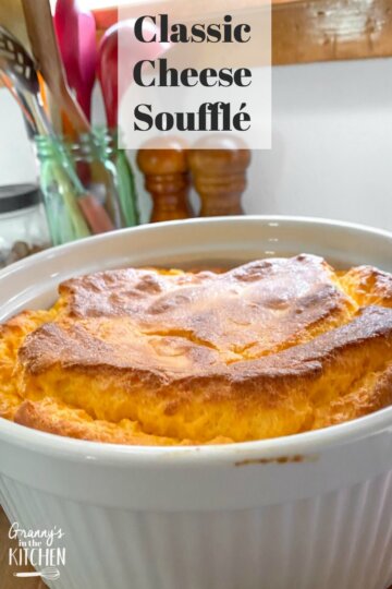 Classic cheese soufflé fresh out of the oven
