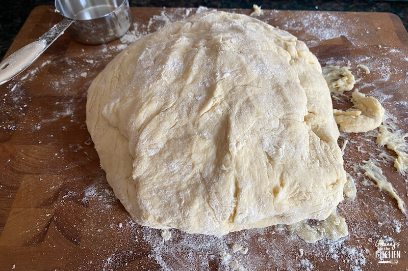 homemade yeast roll dough on counter