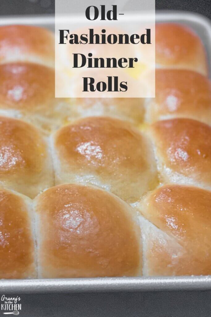 fresh baked dinner rolls still in pan
