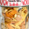 glass jar with ranch party mix
