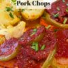 smoked pork chops smothered in chili sauce