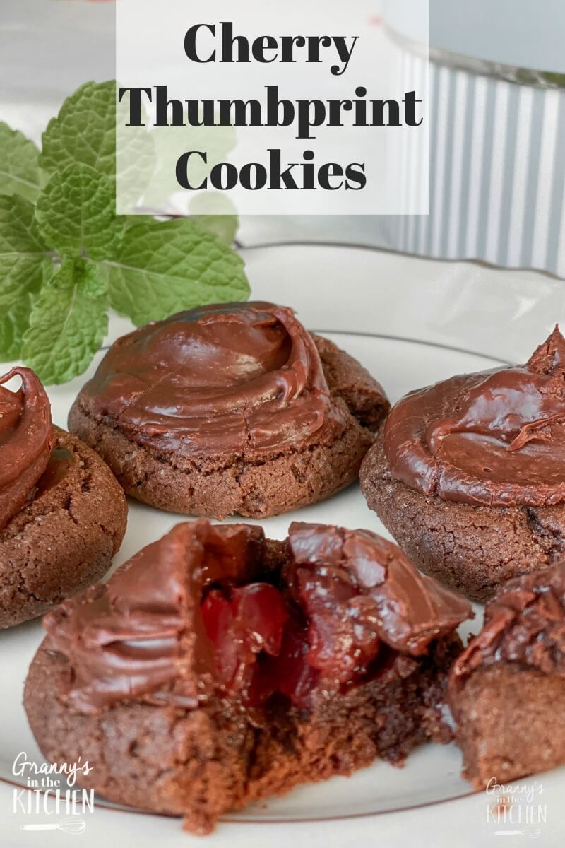 chocolate fudge cookies with cherry in the middle