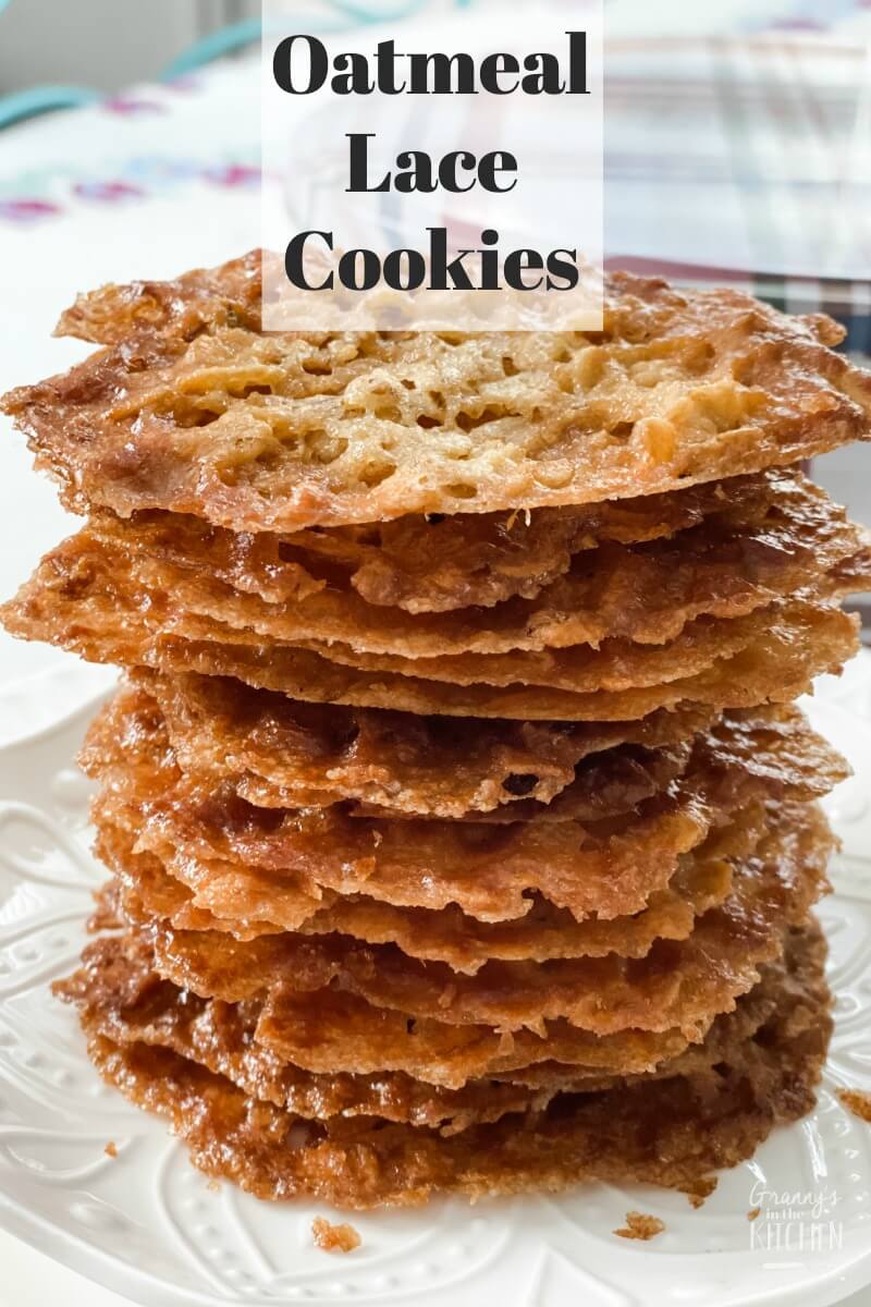 stack of oatmeal lace cookies