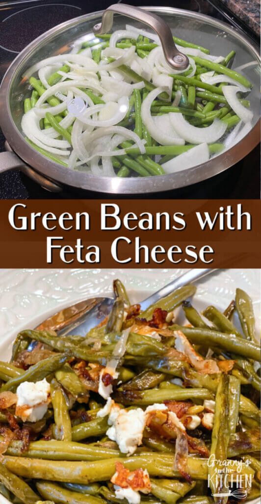 sautéed green beans with feta and onions