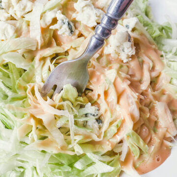 shredded lettuce salad on fork