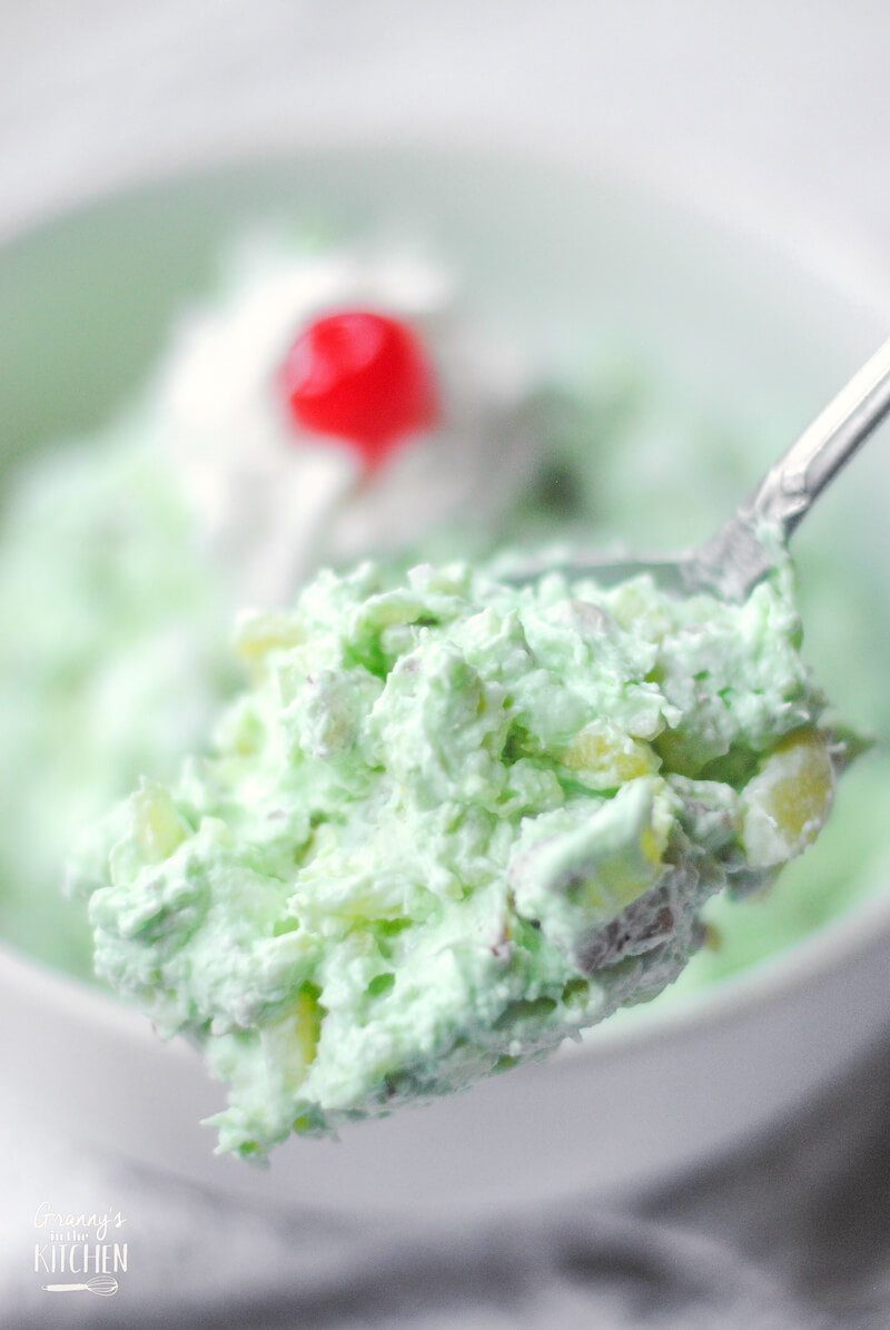 spoonful of fluffy pistachio delight