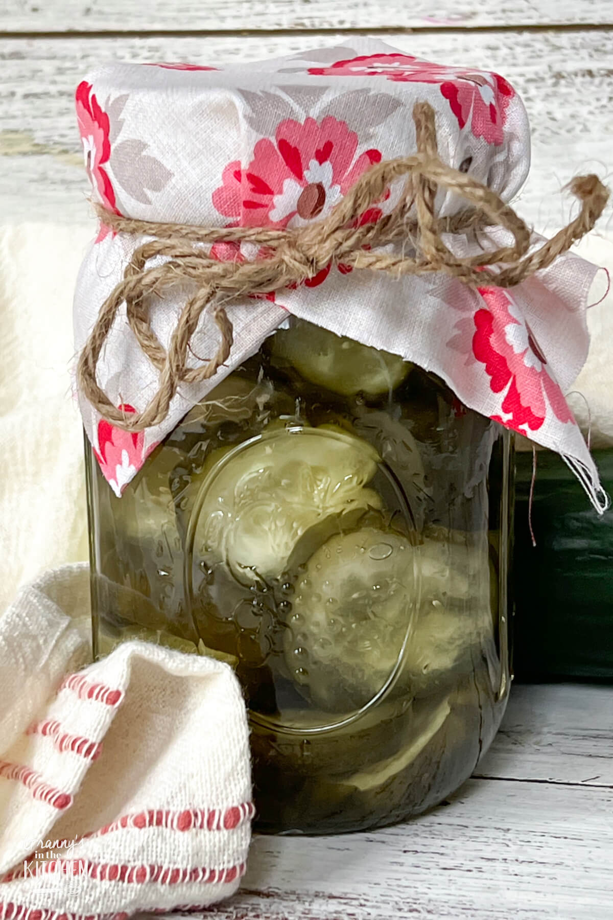 jar of homemade sweet pickles