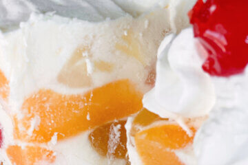 old fashioned frozen fruit salad close up
