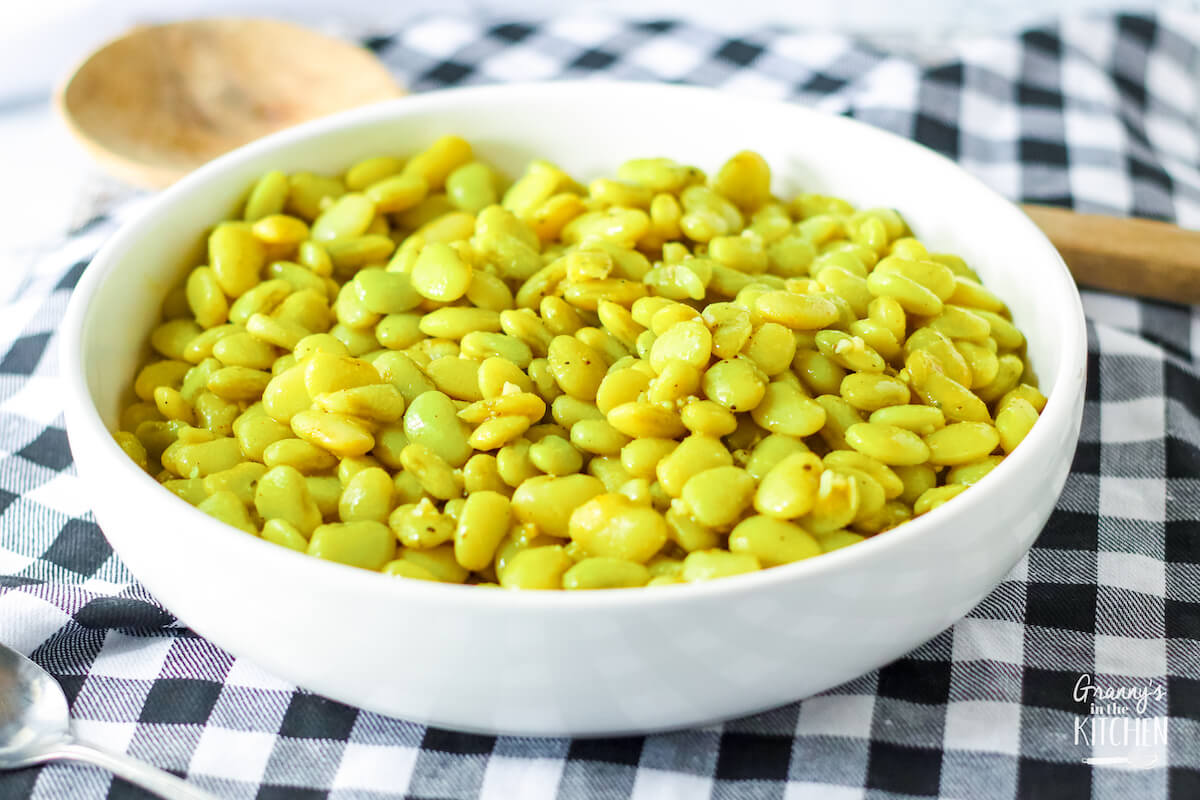 bowl of homemade lima beans side dish