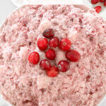 bowl of cranberry salad with text overlay "Cranberry Fluff".