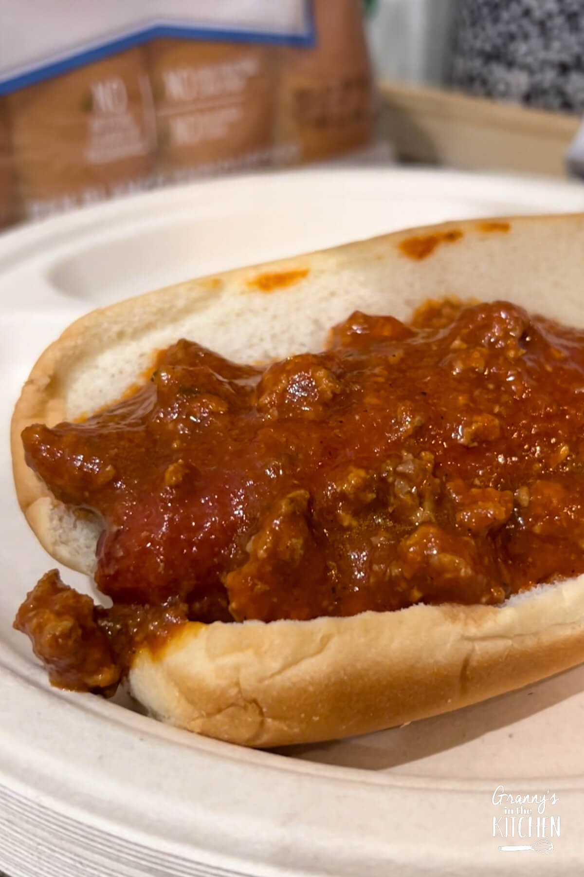 hot dog topped with West Virginia hot dog sauce.