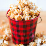 bucket of homemade Cracker Jack popcorn.