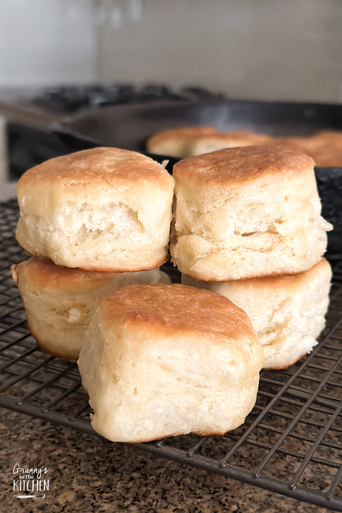 stack of homemade biscuits.