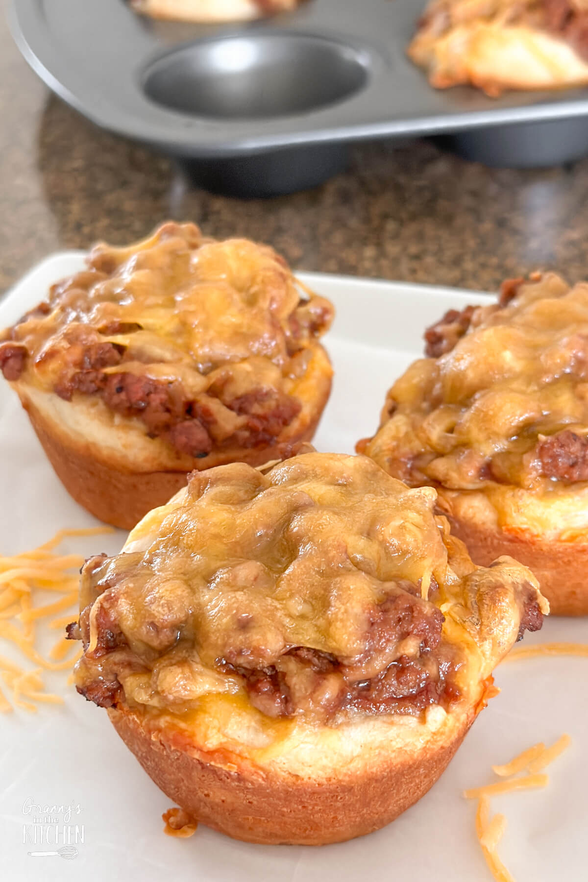 barbecue biscuit cups shaped like muffins.