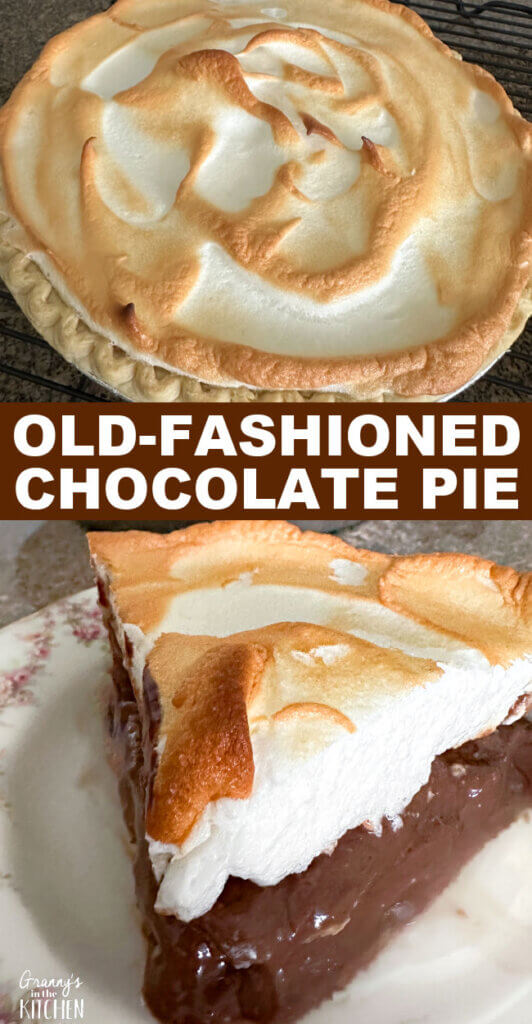 old fashioned chocolate pie Pinterest image.
