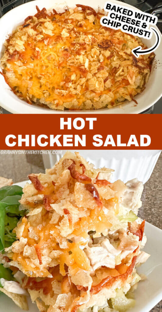 hot chicken salad Pinterest image.