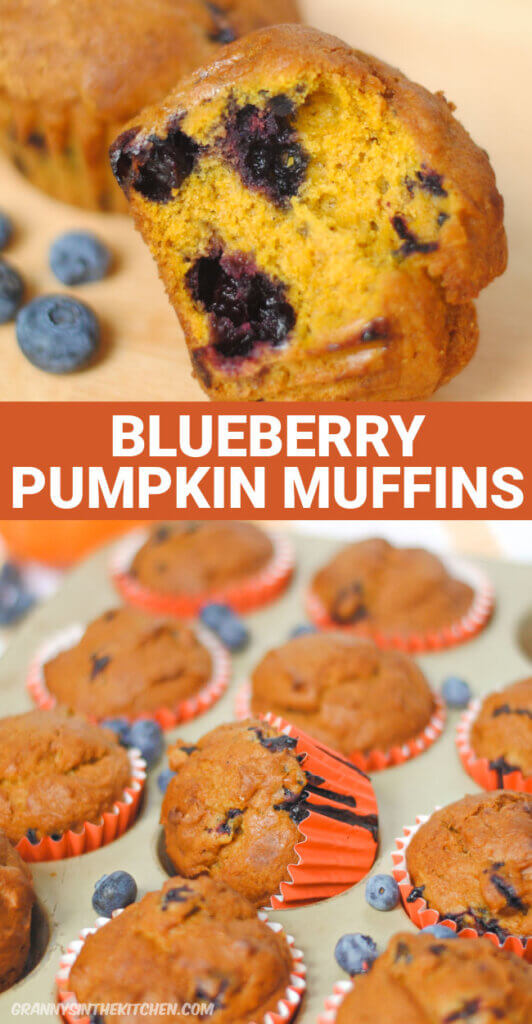 Blueberry Pumpkin Muffins Pinterest image.