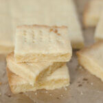 homemade shortbread, cut into squares.