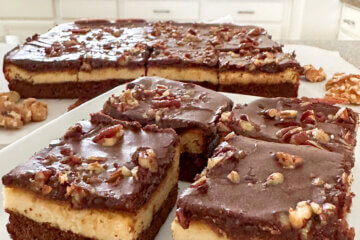 plate of cheesecake brownies.
