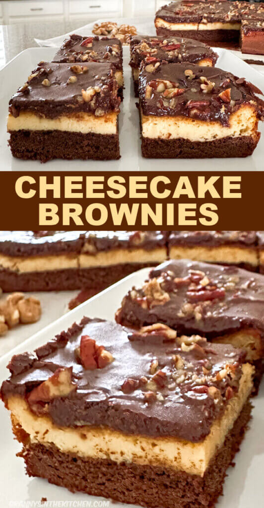 Cheesecake Brownies Pinterest Image.