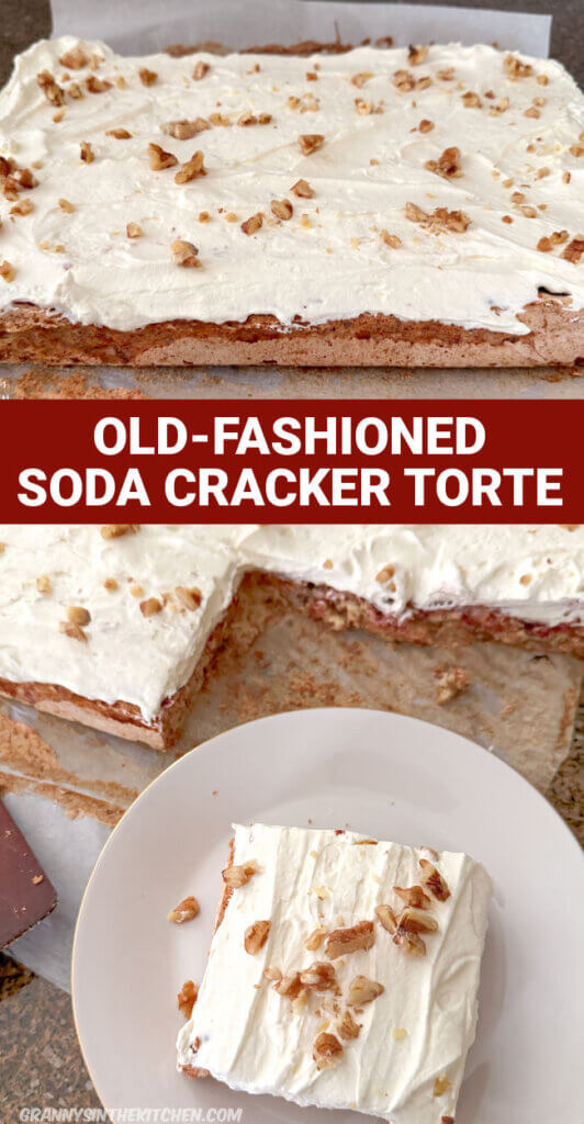 Old-Fashioned Soda Cracker Torte Pinterest Image.