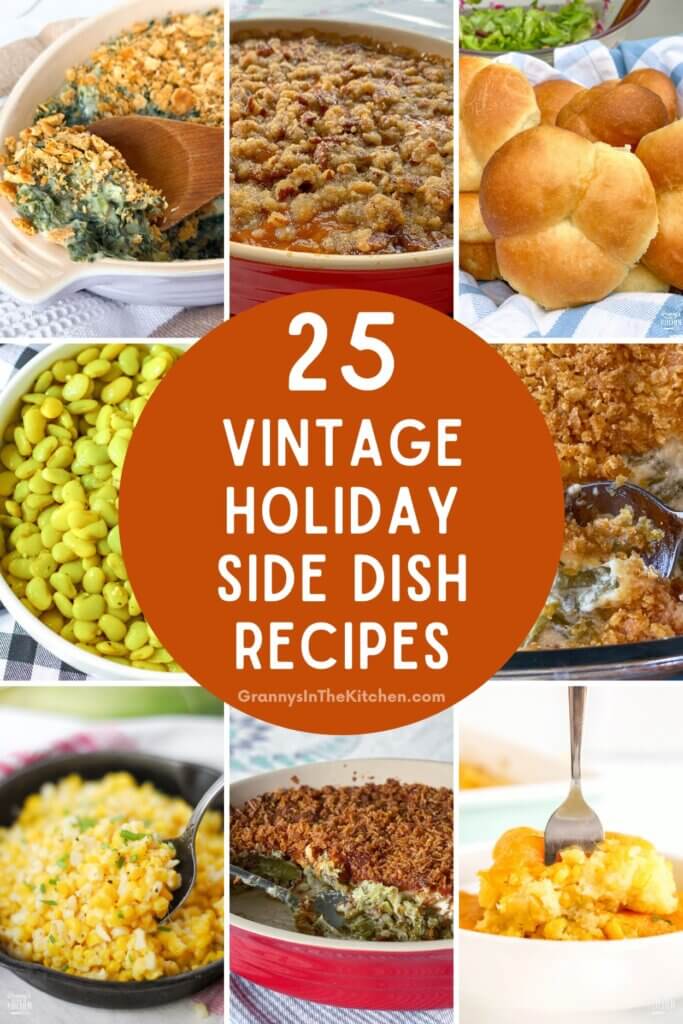 25 Vintage Holiday Side Dish Recipes Pinterest Image.