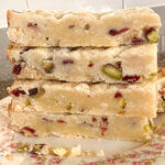 White Chocolate Cranberry Pistachio Shortbread.