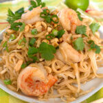 plate of homemade shrimp Pad Thai.