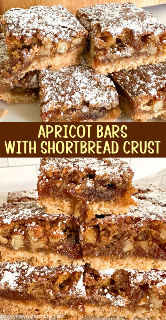 Apricot Bars with Shortbread Crust Pinterest Image.