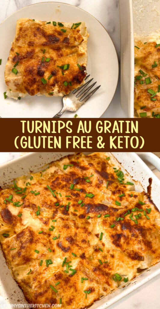 Turnips au Gratin Pinterest Image.