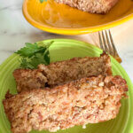 ham loaf slices on plate