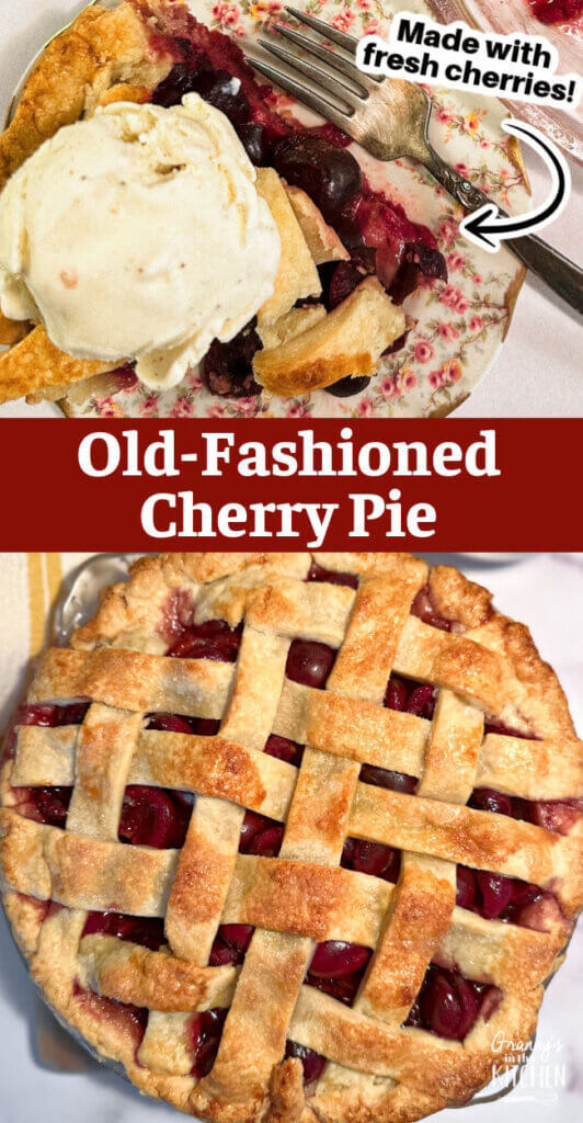 Old Fashioned Cherry Pie Pinterest Image.