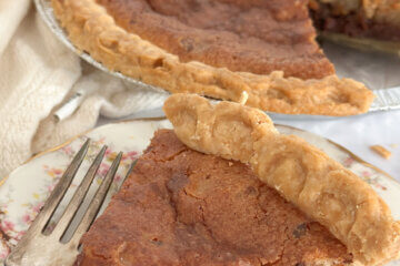 Chocolate Chip Pie, with text overlay of recipe name.