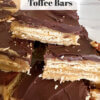 Triple Decker Saltine Toffee Bars, with recipe name text overlay.