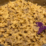 hamburger stroganoff with egg noodles.