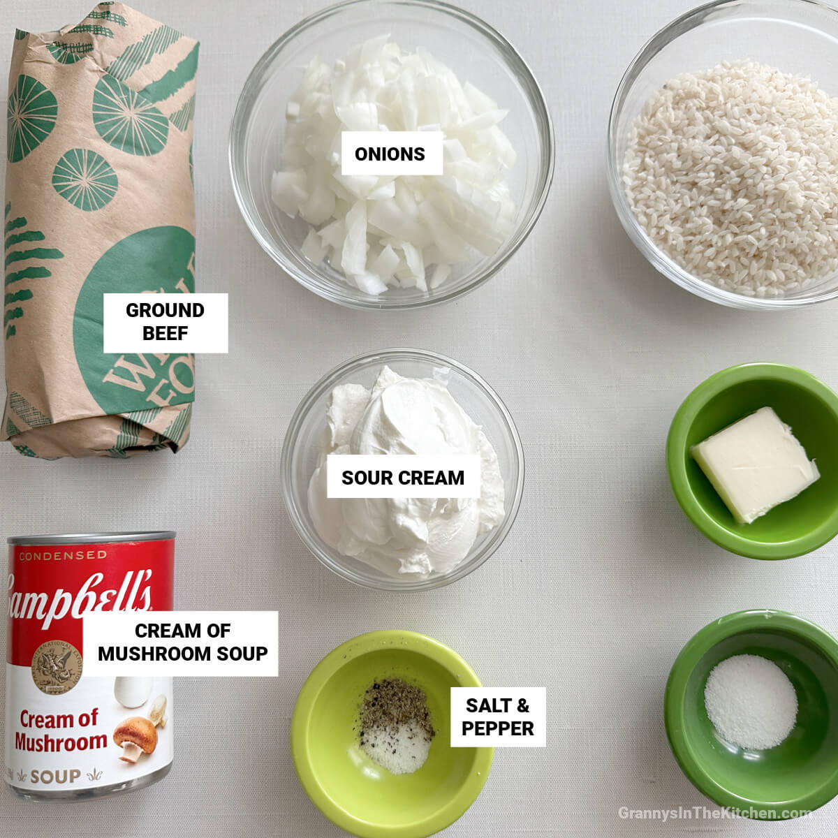 ground beef stroganoff ingredients.