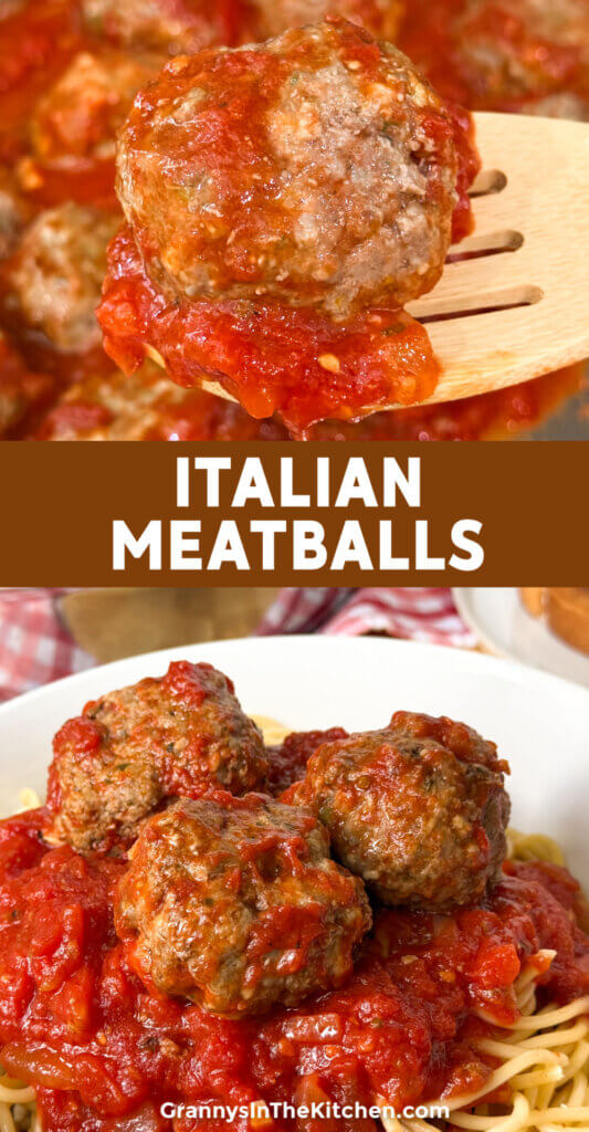 Italian Meatballs Pinterest Image.