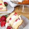 Strawberry Chiffon Cake, with text overlay of recipe name.
