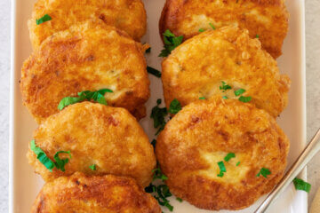Potato Fritters on a serving tray.