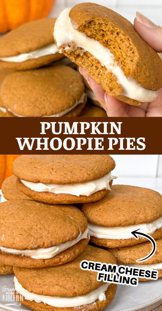 Pumpkin Whoopie Pies Pinterest image.
