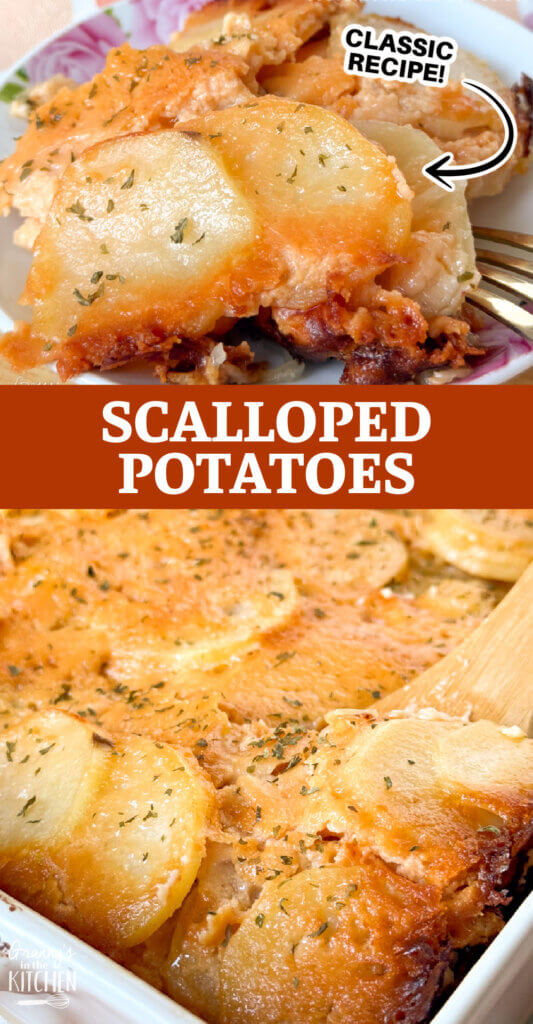 Scalloped Potatoes Pinterest Image.