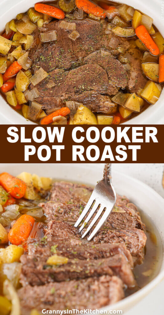 Slow Cooker Pot Roast Pinterest Image.