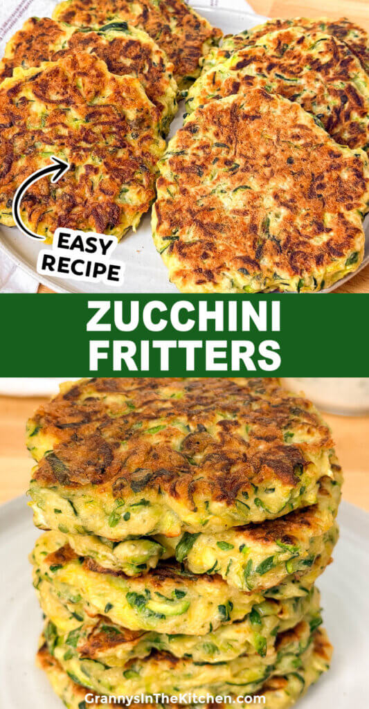 Zucchini Fritters Pinterest Image.