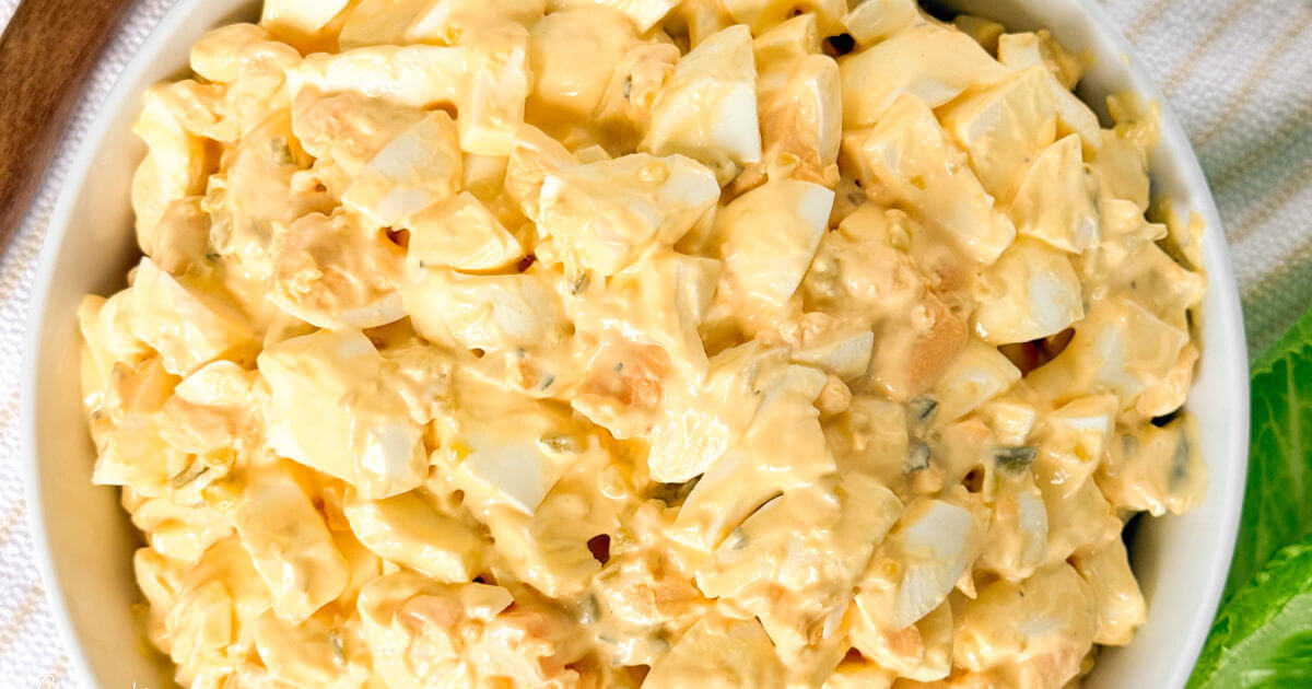 bowl of homemade egg salad.