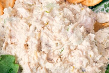 bowl of homemade tuna salad, text overlay "Classic Tuna Salad"
