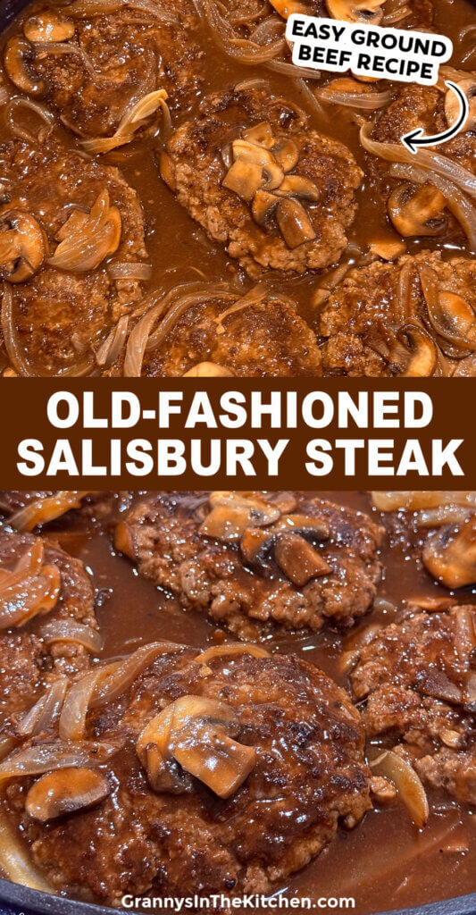 Old-Fashioned Salisbury Steak Pinterest image.